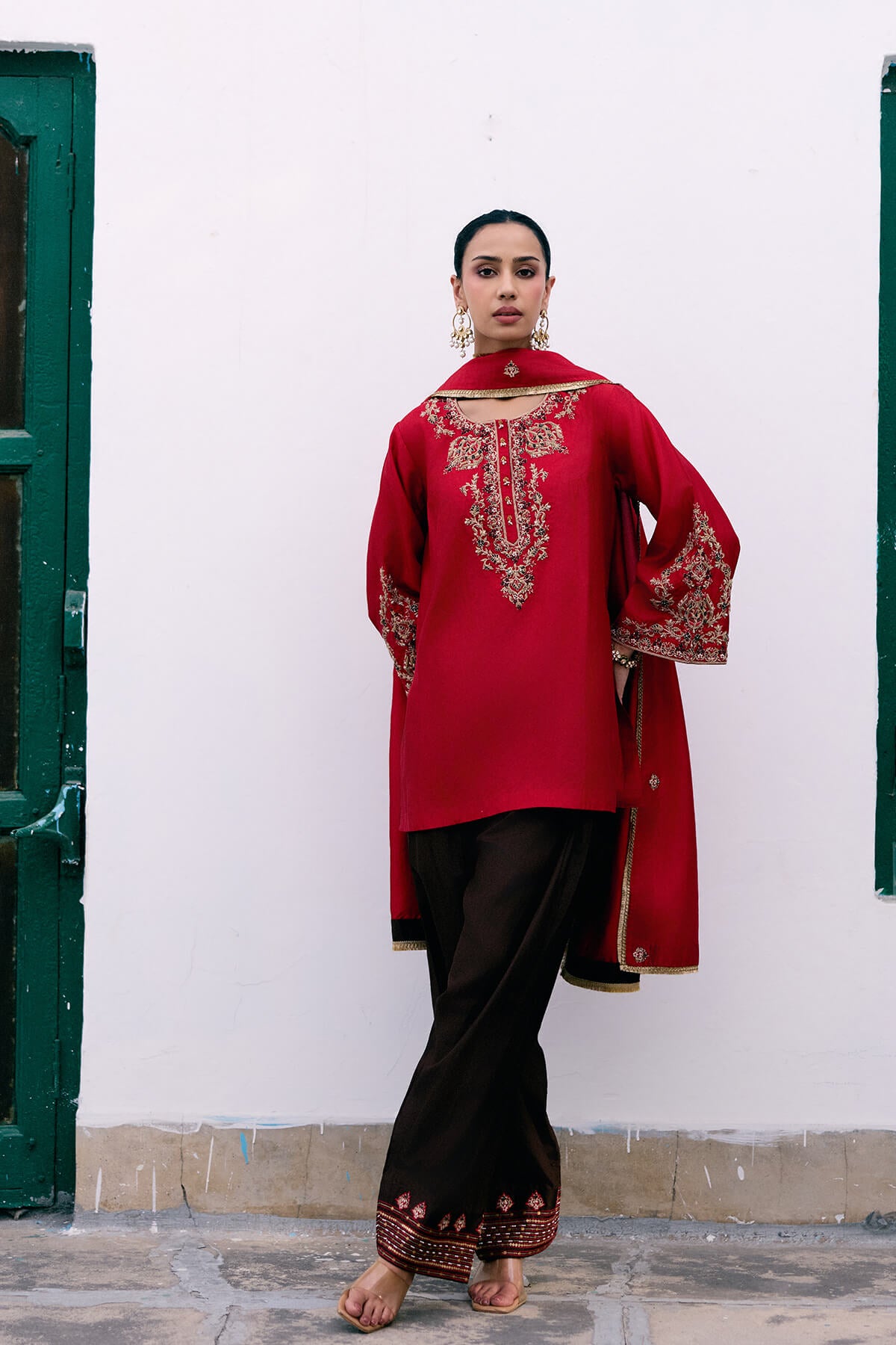 Crimson Legacy Farshi Salwar Set