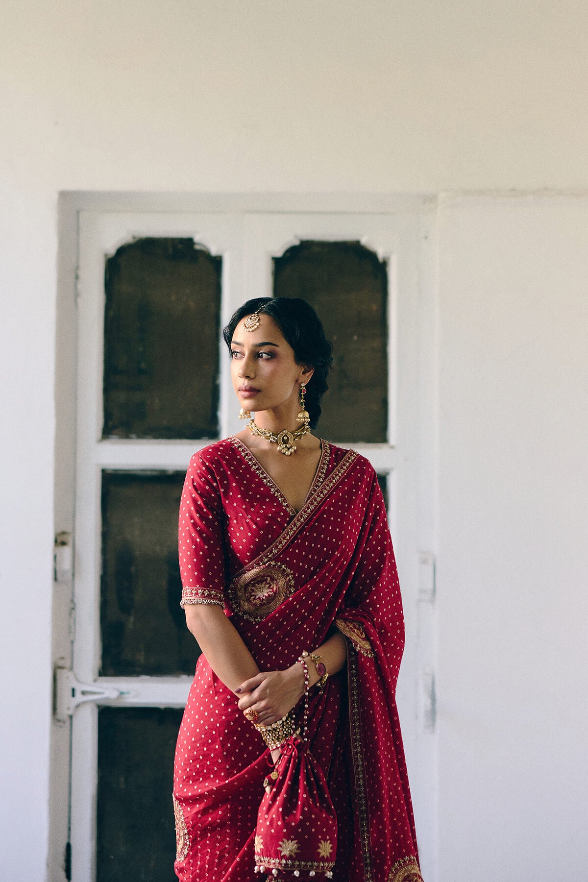 Bandhani Lotus Mandala Saree