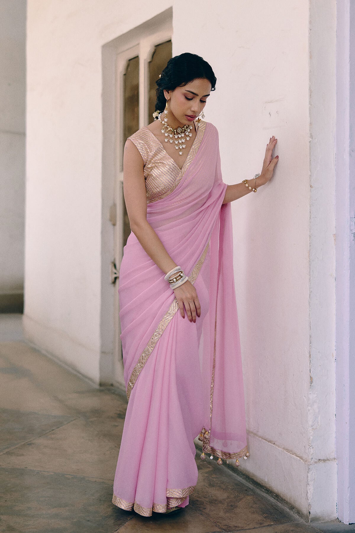 Blush Gota Saree