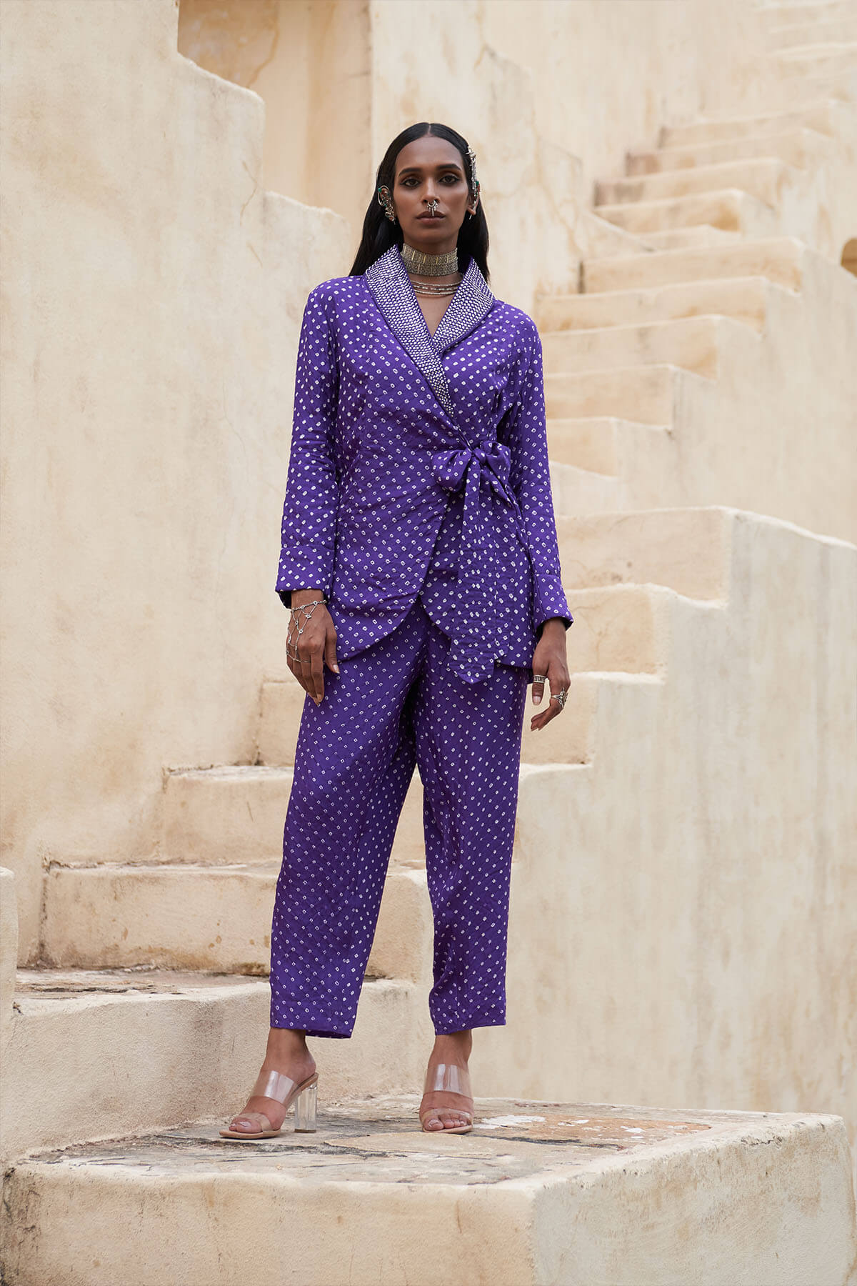 Wrap Around Jacket Set