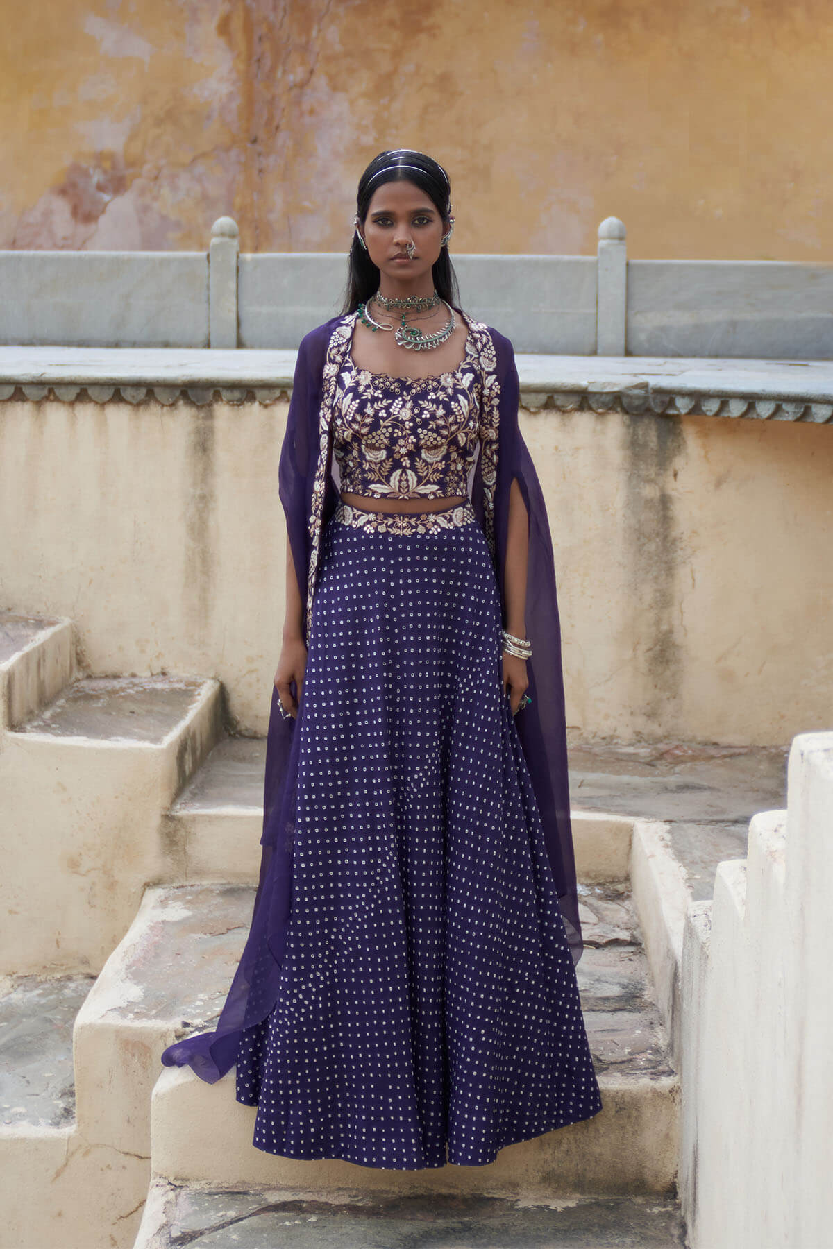 Royal Violet Double Skirt Outfit