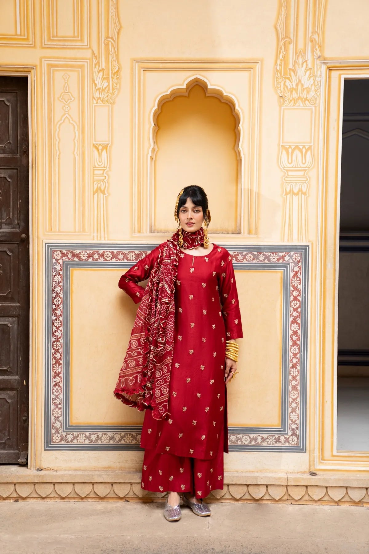 Maroon kurta set