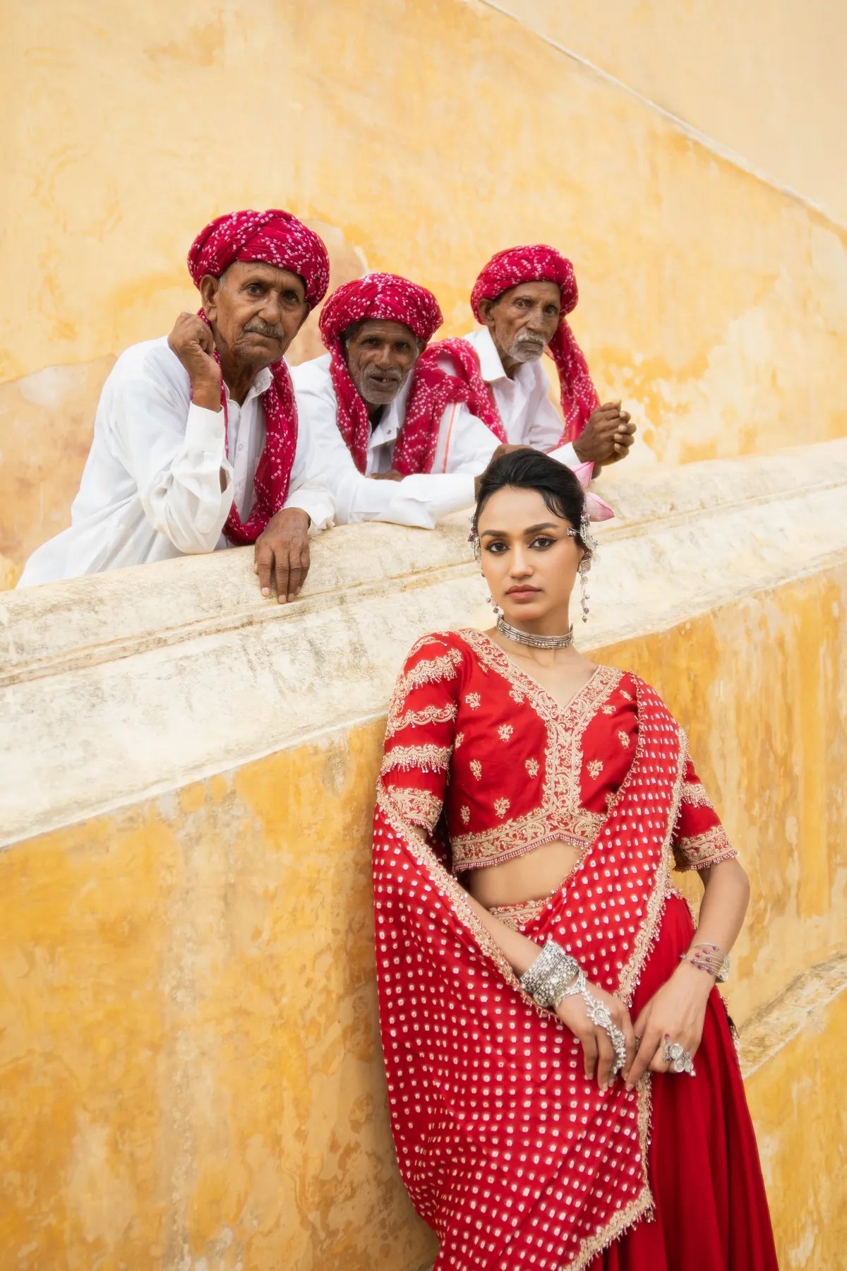 Bandhni lehenga saree