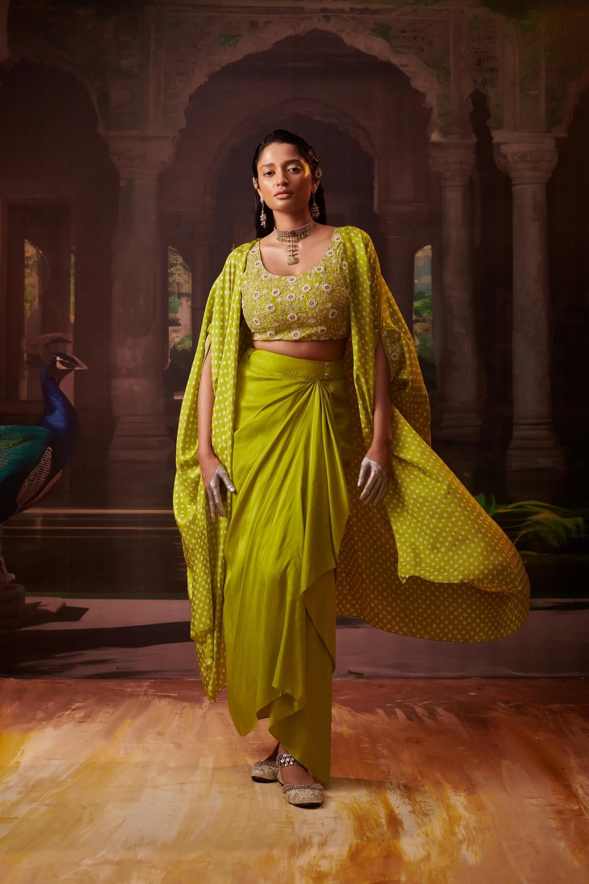 Rimjhim 3pc Bandhni Cape Set