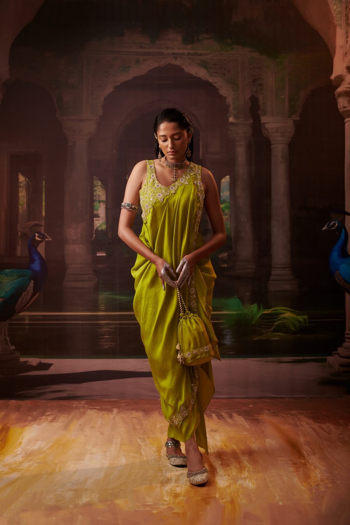 Rimjhim 4 Pcbandhni Drape Set