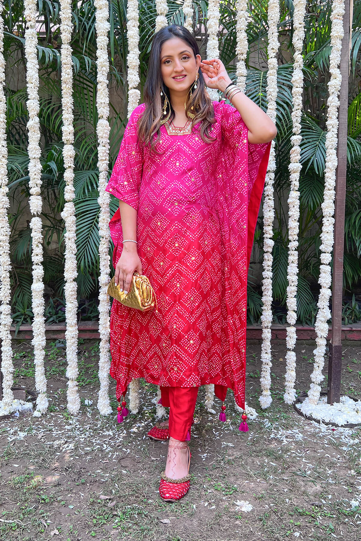 Ombré Bandhani Kaftan