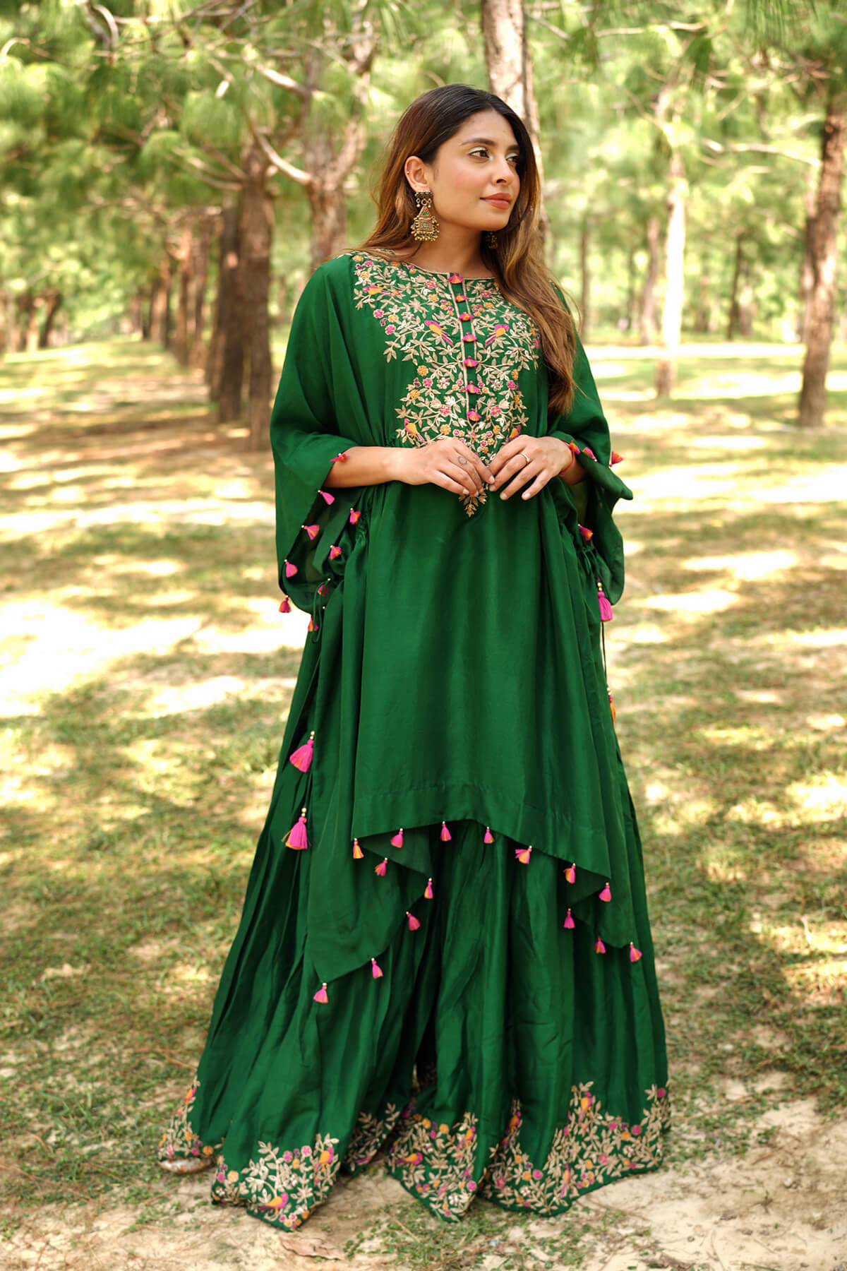 Embroidered Kaftan With A Sharara