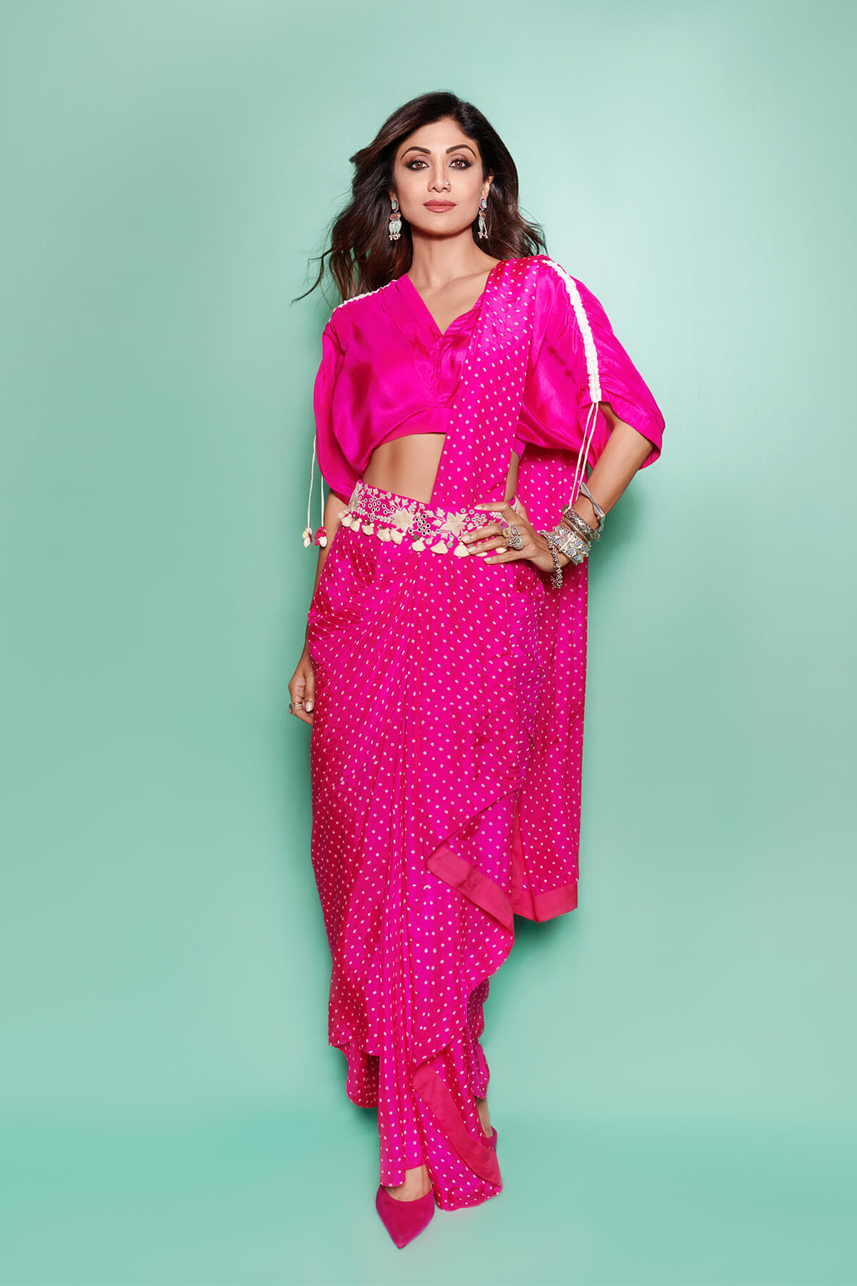 Pink Drape Saree – Bindani In